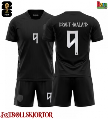 Norge Erling Haaland #9 Borta Kläder Barn VM 2026 Kortärmad (+ Korta byxor)